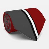 KRW - N -レトロの赤い灰色のモノグラムのなタイ ネクタイ (ロール)