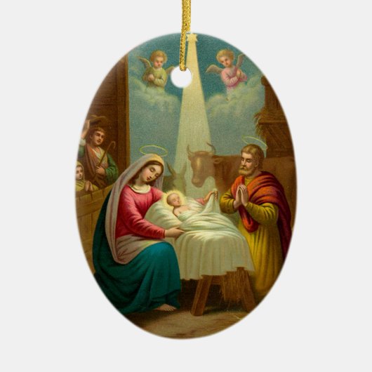 KRW O神聖な夜クリスマスキャロルのオーナメント セラミックオーナメント (正面)
