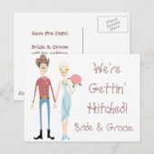 KRW Save the Date Western 結婚's Card 案内ポストカード (正面/裏面)