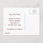 KRW Save the Date Western 結婚's Card 案内ポストカード (裏面)