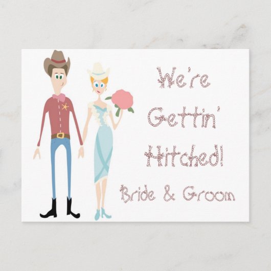 KRW Save the Date Western 結婚's Card 案内ポストカード (正面)
