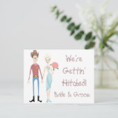 KRW Save the Date Western 結婚's Card 案内ポストカード (スタンド正面)