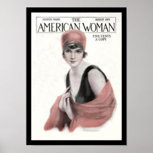 KRW Vintage American Woman Magazine 1919 Print ポスター