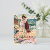 KRW Vintage Beach Illustration Postcard ポストカード (スタンド正面)