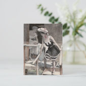 KRW Vintage Beach Illustration Postcard ポストカード (スタンド正面)