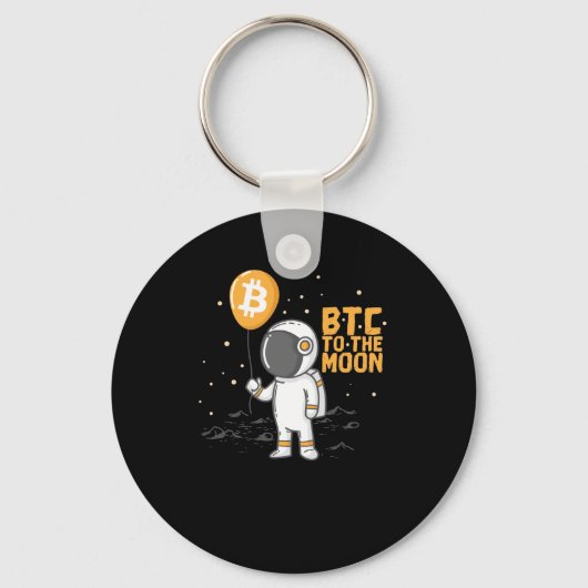 Kryptowährung Bitcoin Astronaut BTC to The Moon キーホルダー (正面)