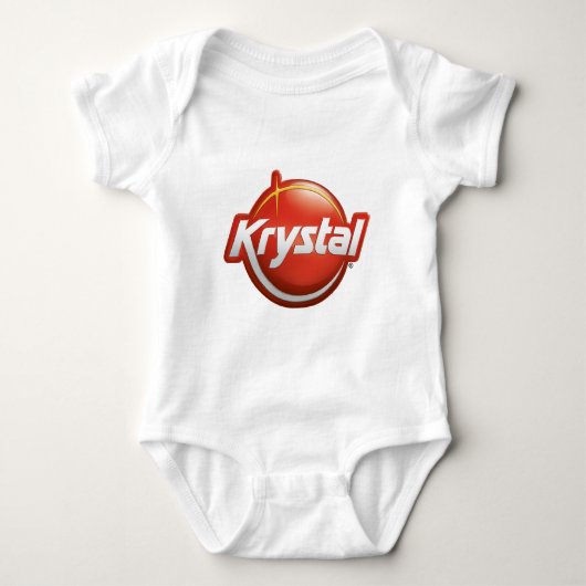 Krystalの新しいロゴ ベビーボディスーツ (正面)