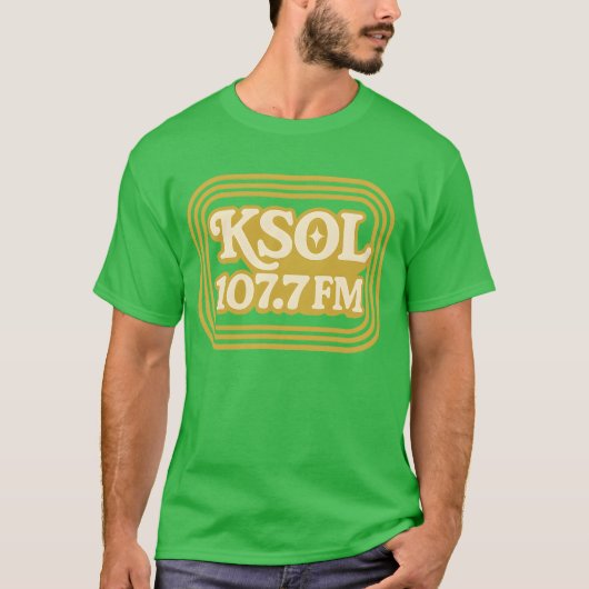 KSOL 107.7 FM レトロ ラジオ Tシャツ - ヴィンテージ ディスコ (正面)