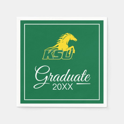 KSUケンタッキー州大学卒業 スタンダードカクテルナプキン (正面)