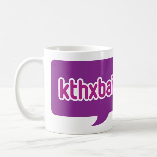 kthxbaiの白いコーヒー・マグ コーヒーマグカップ (左)