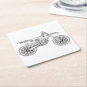 KTM Motocross line art スクエアペーパーコースター (アングル)