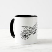 KTM Motocross line art マグカップ (正面左)