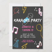 KTVカラオケ歌唱ロックスター音声誕生会 招待状 (正面)