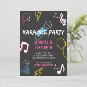 KTVカラオケ歌唱ロックスター音声誕生会 招待状 (スタンド正面)