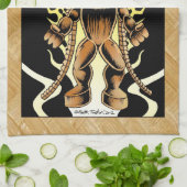 KuのハワイアンのTikiの神 キッチンタオル (折り畳み)