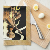 KuのハワイアンのTikiの神 キッチンタオル (四つ折り)