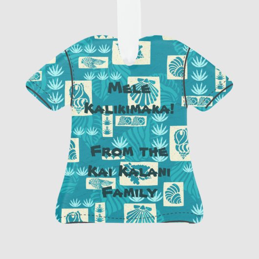 Kua湾のハワイの海底貝のアロハワイシャツ オーナメント (裏面)