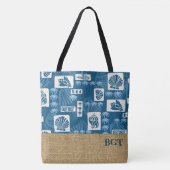 Kua湾のハワイの海底貝のモノグラムのビーチのバッグ トートバッグ (正面)