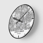 Kuala Lumpur Clock City Line Art ラウンド壁時計 (傾斜)