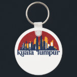 Kuala Lumpur Malaysia Retro City Skyline Cityscape キーホルダー<br><div class="desc">Vintage and retro city design with beautiful skyline, tourist attraction and cityscape art. Cool skyscraper and building silhouette illustration merchandise for tourist and traveler. Perfect as souvenir to bring back home when travelling around the world. Save the memory of your travel and vacation with family and friends. Background color can...</div>