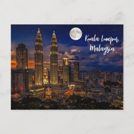 Kuala Lumpur Night Skyline ポストカード (正面)