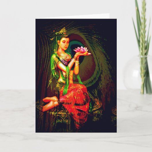 Kuanのインおよび孔雀の羽 カード (正面)