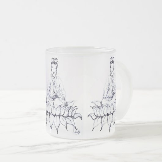 Kuanのインの曇らされたガラスのマグ フロストグラスマグカップ (正面右)