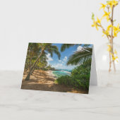 Kuauの入江のビーチ|マウイ、ハワイ カード (黄色い花)