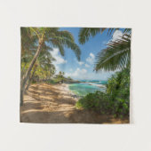 Kuauの入江のビーチ|マウイ、ハワイ タペストリー (正面(横))