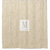 Kubaのアフリカの刺激を受けたな布刺激を受けたなWhite|Sand シャワーカーテン (正面)