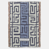 Kubaのカスタマイズ布によってインスパイアクールなアース・カラー スローブランケット (正面縦)