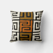 Kubaの布の幾何学的な刺激を受けたなアース・カラー クッション (裏面)