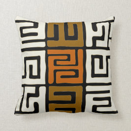 Kubaの布の幾何学的な刺激を受けたなアース・カラー クッション