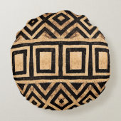 Kubaの布パターン円形の枕 ラウンドクッション (裏面)