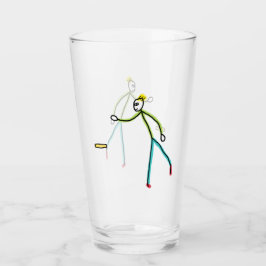 Kubb Playing Stickman タンブラーグラス