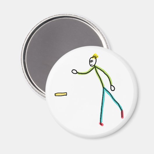 Kubb Playing Stickman マグネット (正面/裏面)