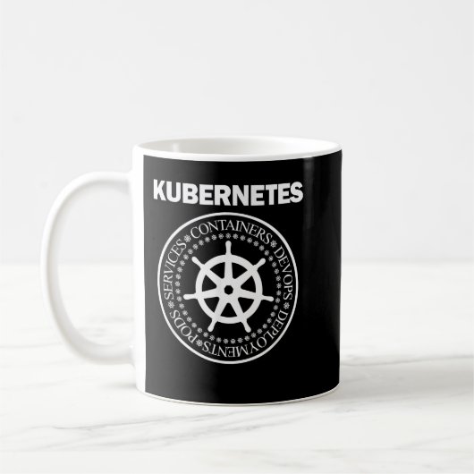 Kubernetes devopsプログラミングのコンテナードッカー コーヒーマグカップ (左)