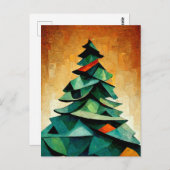 Kubismus, Weihnachtsbaum an Weihnachten. Gemalt. ポストカード (正面/裏面)