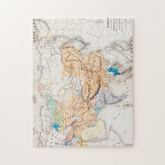 Kublai Khanのアジア|の時間の地図 ジグソーパズル (縦)