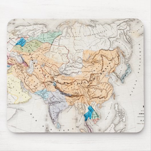 Kublai Khanのアジア|の時間の地図 マウスパッド (正面)