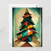 Kubnismus. Weihnachtsbaum modern abstrakt gemalt. ポストカード (正面/裏面)