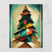 Kubnismus. Weihnachtsbaum modern abstrakt gemalt. ポストカード (正面)