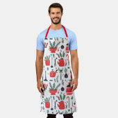 Küche, Topf, Weihnachten, rot, Mistel, Kochen エプロン (着用した状態)