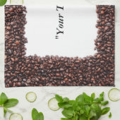 Küchenhandtuch mit Kaffebohnen und Textfeld キッチンタオル (折り畳み)