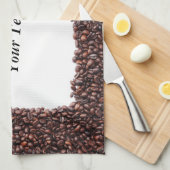 Küchenhandtuch mit Kaffebohnen und Textfeld キッチンタオル (四つ折り)