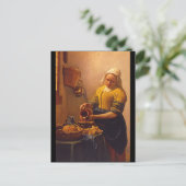 Kuchenmagd', 1月Vermeer_Dutchのマスター ポストカード (スタンド正面)