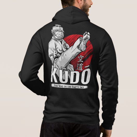 Kudo Martial Art - Fighter and Kanji Design パーカ (裏面)
