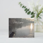 Kuhsee am Morgen mit Hund in Augsburg ポストカード (スタンド正面)