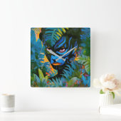 "Kuiralaya" – リーフ絵を描 – アマゾニアの女性 スクエア壁時計 (ホーム)