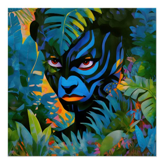 "Kuiralaya" – リーフ絵を描 – アマゾニアの女性 ポスター (正面)